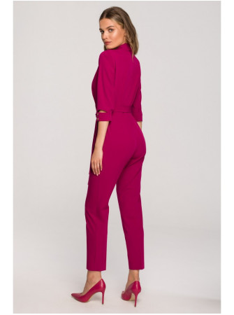 S316 Šaliko apykaklės kombinezonas - slyvų