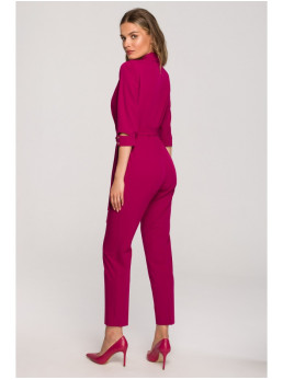 S316 Šaliko apykaklės kombinezonas - slyvų