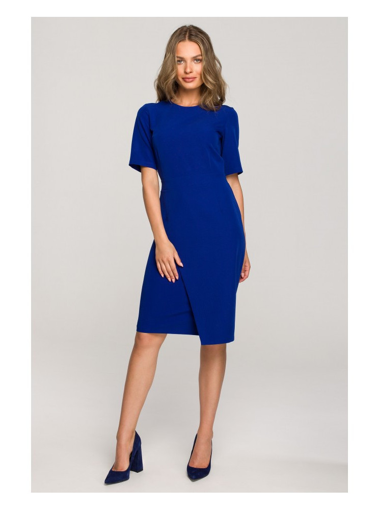 S317 Dvipusis aptemptas suknelė - karališka mėlyna