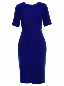 S317 Dvipusis klasikinio kirpimo suknelė - karališka mėlyna