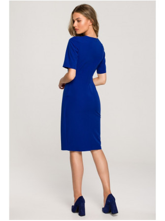 S317 Dvipusis klasikinio kirpimo suknelė - karališka mėlyna