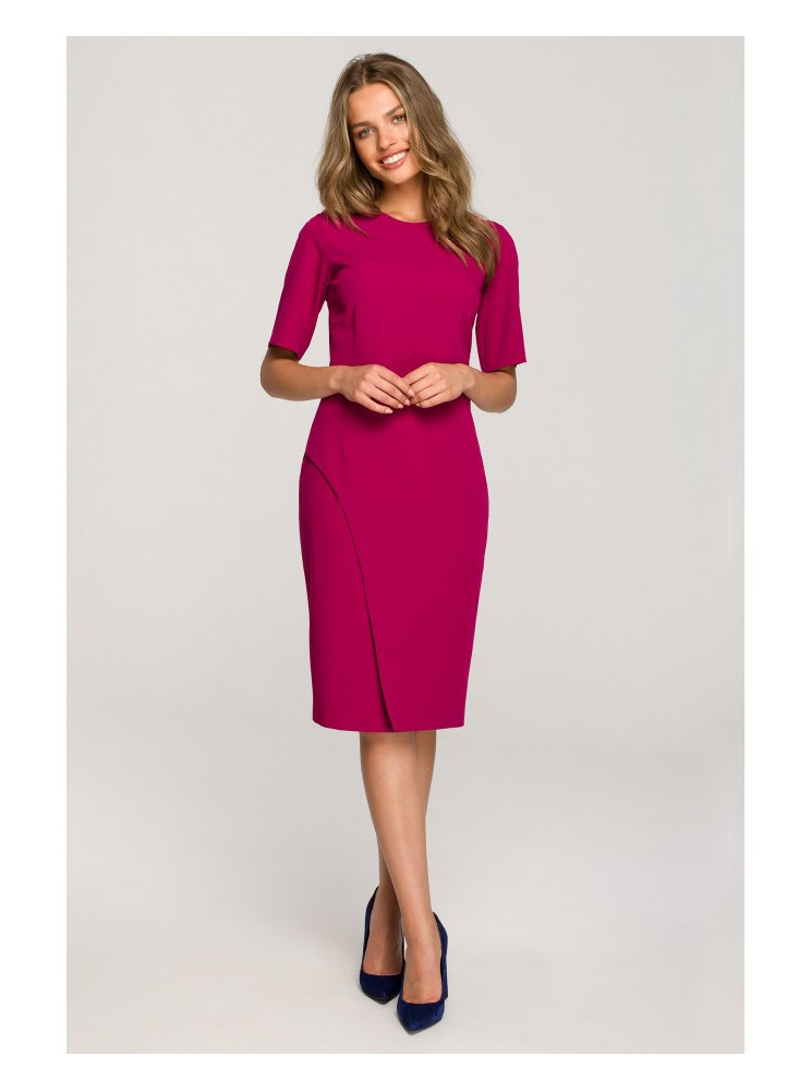 S317 Dvigubo priekio suknelė-dėklas - slyvų