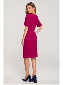 S317 Dvipusis figūrą pabrėžianti suknelė - slyvų