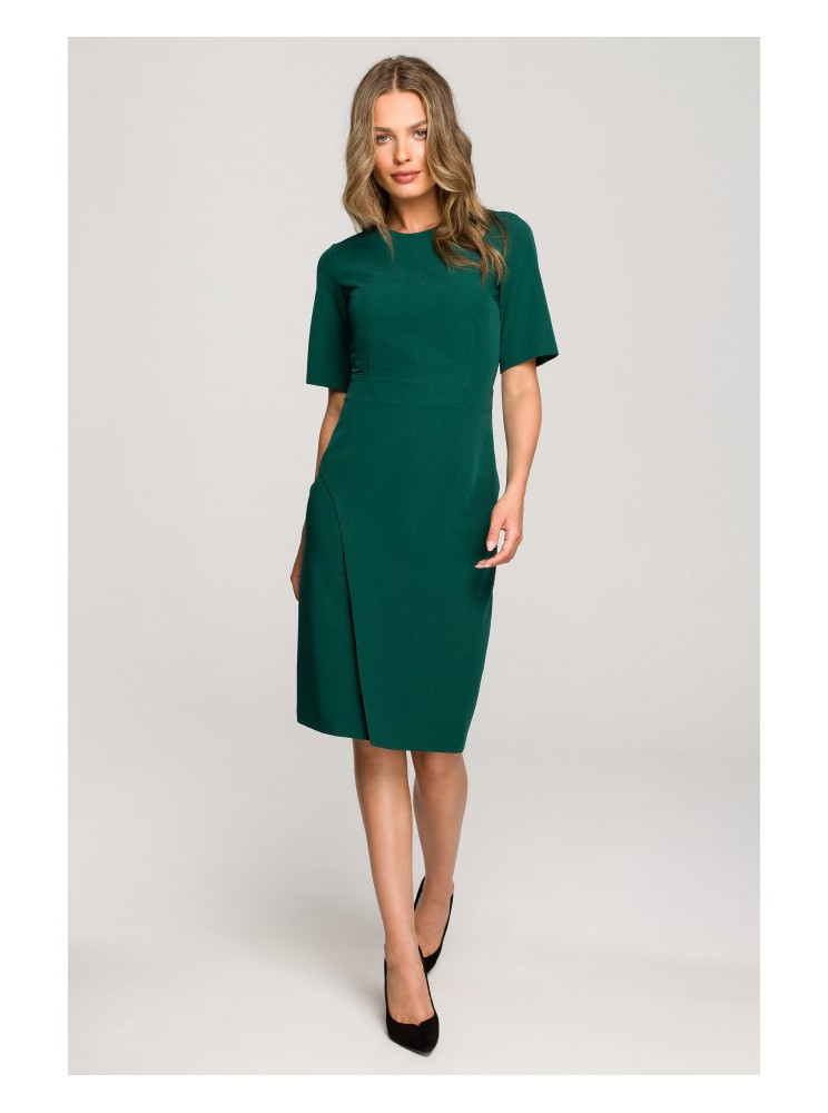 S317 Dvipusis žalias pieštukinis suknelė - žalia