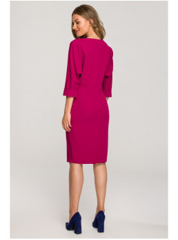 S324 Siauras suknelė su šikšnosparnio rankovėmis - slyvų