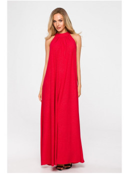 M721 Ilga suknelė atvira nugara - raudona
