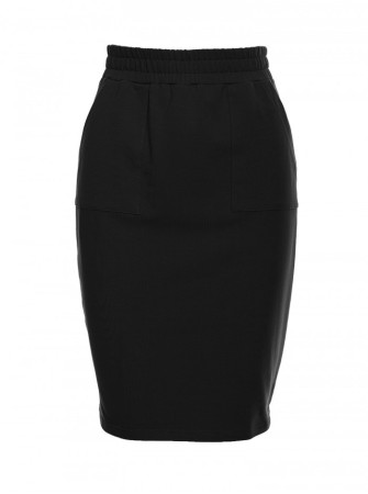 M728 Prigludęs sijonas su kišenėmis - juoda