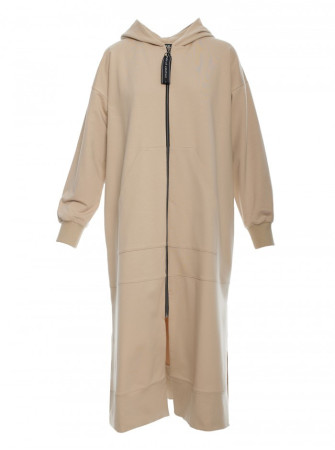 M729 Ilgas smėlinis švarkas su užtrauktuku - smėlio