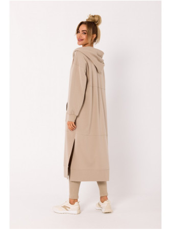 M729 Ilgas smėlinis švarkas su užtrauktuku - smėlio