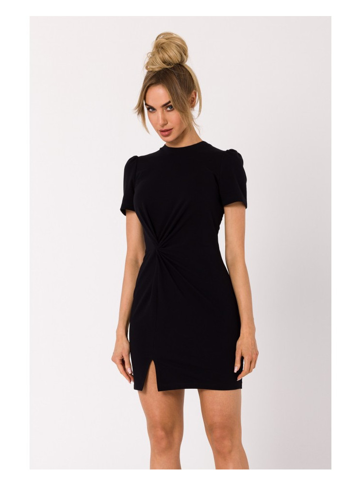 M731 Mini suknelė su priekiniu mazgu - juoda