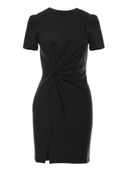 M731 Mini suknelė su priekiniu mazgu - juoda