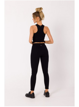 M734 Riebtos tekstūros trikotažinės tamprės - juoda