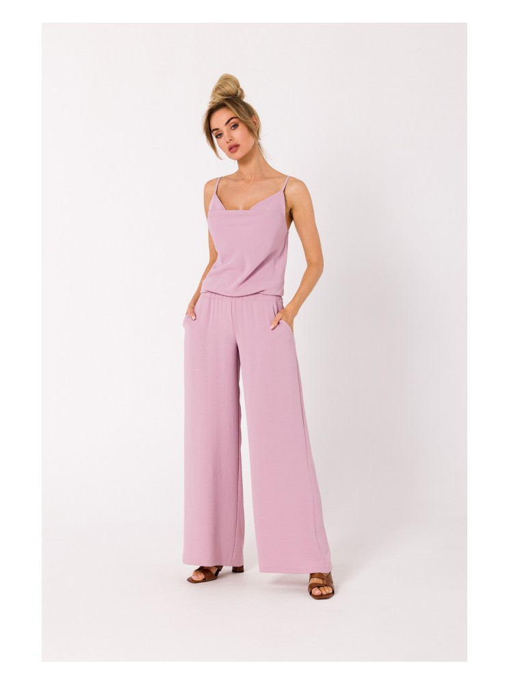 M737 Kombinezonas plonomis petnešėlėmis - crepe pink