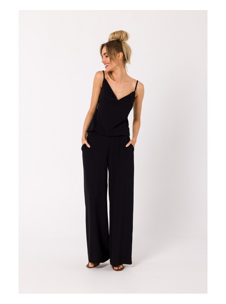 M737 Kombinezonas plonomis petnešėlėmis - juoda