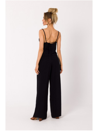 M737 Kombinezonas plonomis petnešėlėmis - juoda