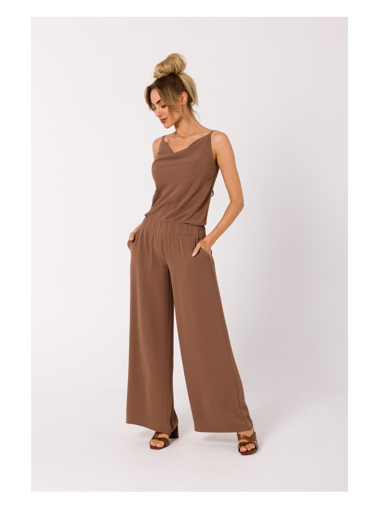 M737 Kombinezonas plonomis petnešėlėmis - šokolado