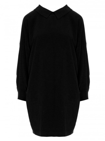 M740 Marškinių tipo suknelė su dekoratyvine grandinėle - juoda