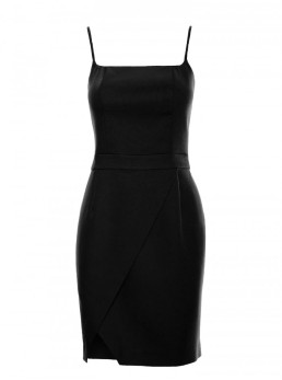 M744 Kokteilinė mini suknelė - juoda