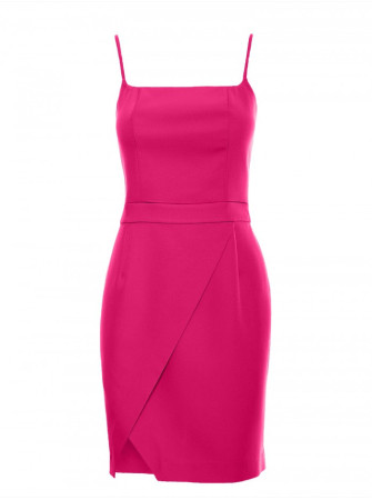 M744 Kokteilinė mini suknelė - fuksijos
