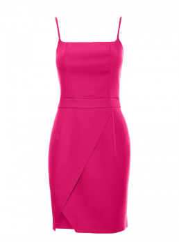 M744 Kokteilinė mini suknelė - fuksijos