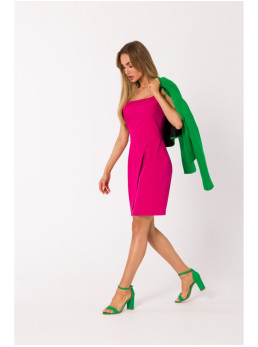 M744 Kokteilinė mini suknelė - fuksijos