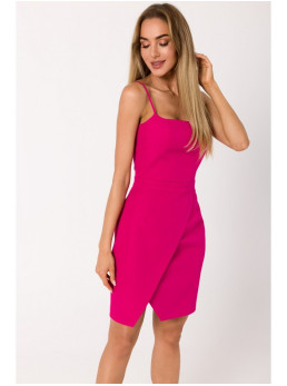 M744 Kokteilinė mini suknelė - fuksijos