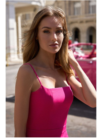 M744 Kokteilinė mini suknelė - fuksijos