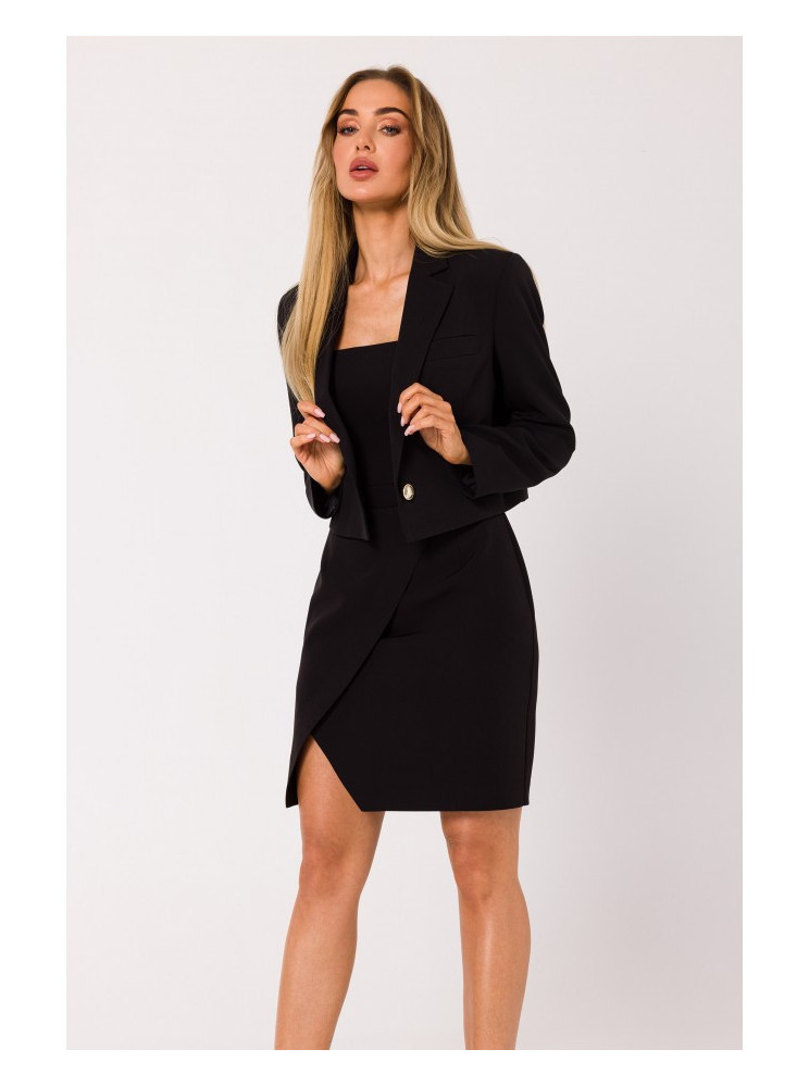 M745 Trumpas švarkas - juoda