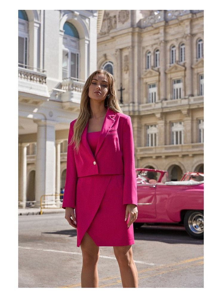 M745 Fuksijų trumpas švarkas - fuksijos