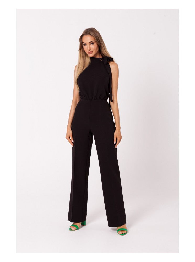 M746 Kombinezonas atvira nugara su raišteliu - juoda