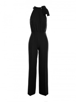 M746 Kombinezonas atvira nugara su raišteliais - juoda