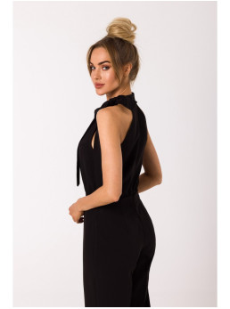 M746 Kombinezonas atvira nugara su raišteliu - juoda