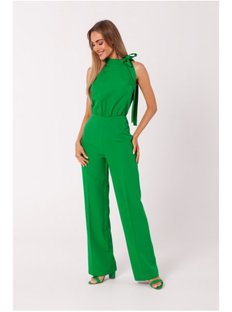 M746 Žalias kombinezonas su petnešėlėmis ir raišteliu - žalia