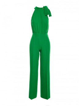 M746 Žalias kombinezonas su petnešėlėmis ir raišteliu - žalia