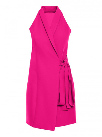 M747 Švarkelio tipo suknelė su raišteliu - fuksijos