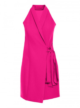 M747 Švarkelio tipo suknelė su raišteliu - fuksijos