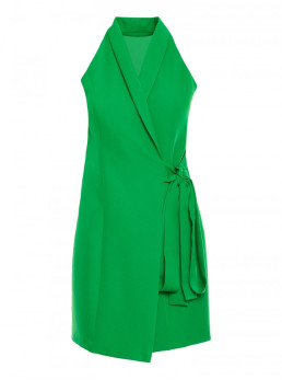 M747 Švarkelio tipo suknelė su raišteliu - žalia