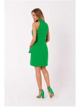 M747 Švarkelio tipo suknelė su raišteliu - žalia