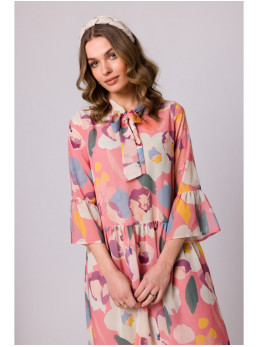 S337 Šifoninė suknelė su raiščiu po kaklu - spalva