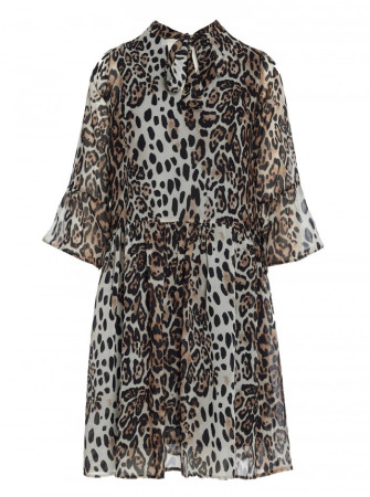 S337 Šifoninė suknelė su raiščiais prie kaklo - 2 modelis - spalva