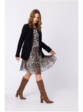 S337 Šifoninė suknelė su raiščiais prie kaklo - 2 modelis - spalva