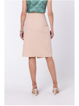 S343 A silueto sijonas su klostėmis - smėlio