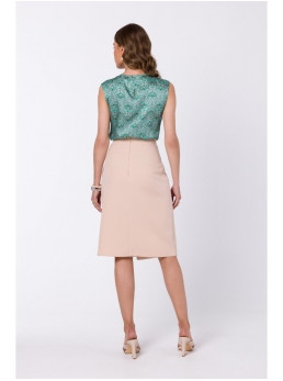 S343 A silueto sijonas su klostėmis - smėlio