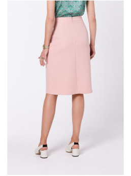 S343 A silueto sijonas su klostėmis - pudros