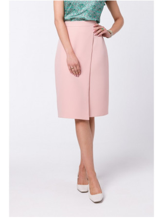 S343 A silueto sijonas su klostėmis - pudros