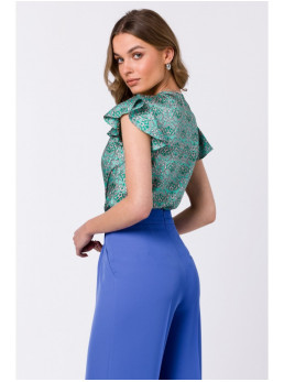 S344 Palaidinė su raukiniais rankovėmis - spalva