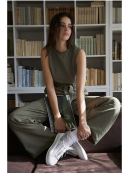 B256 Kombinezonas be rankovių su kišenėmis - alyvuogių