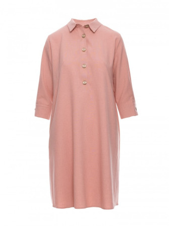 B257 Klėšinė marškininė suknelė - rožinė