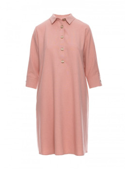 B257 Klėšinė marškininė suknelė - rožinė