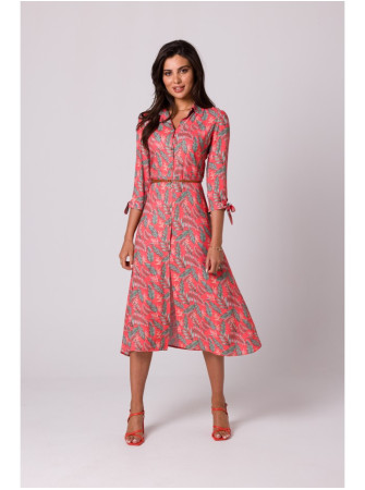 B259 Suknelė marškiniai su sagomis - spalva